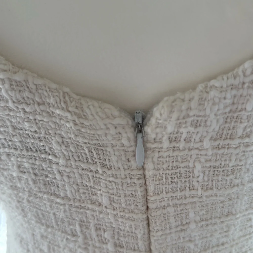 Boston Proper cream tweed boucle knit sheath dress classic - Picture 11 of 16